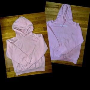 Glossier and Aritzia Pink Hoodie Sweatshirt Bundle Lot of 2
